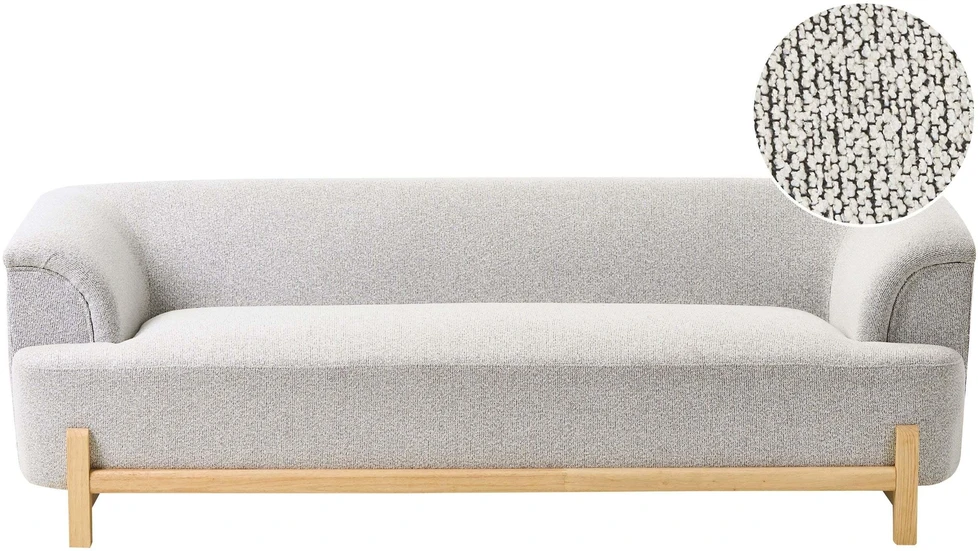 Beliani Trivietė sofa ALNOR šviesiai pilka