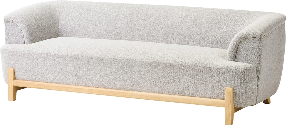 Beliani Trivietė sofa ALNOR šviesiai pilka