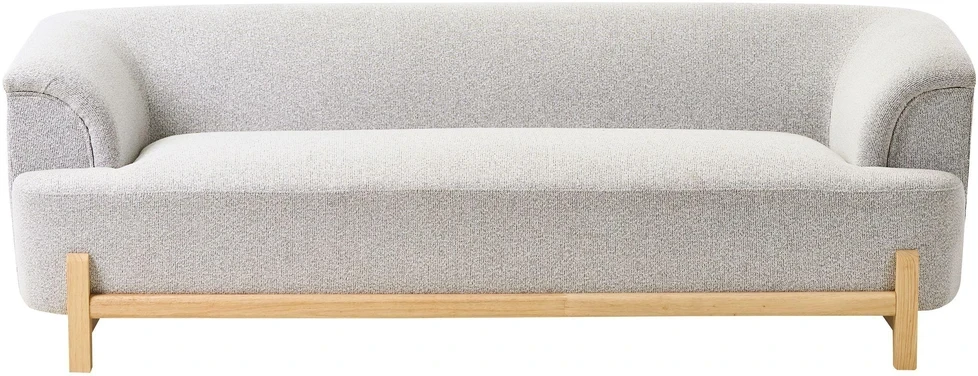 Beliani Trivietė sofa ALNOR šviesiai pilka