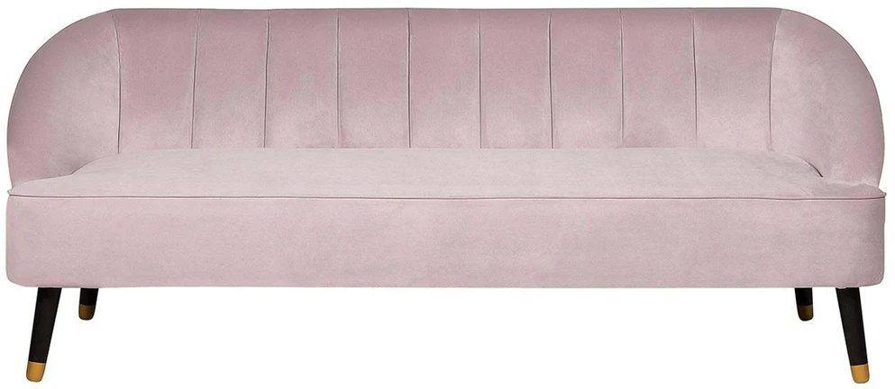 Beliani Trivietė sofa ALSVAG veliūrinė, rožinė