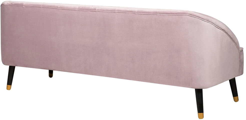 Beliani Trivietė sofa ALSVAG veliūrinė, rožinė