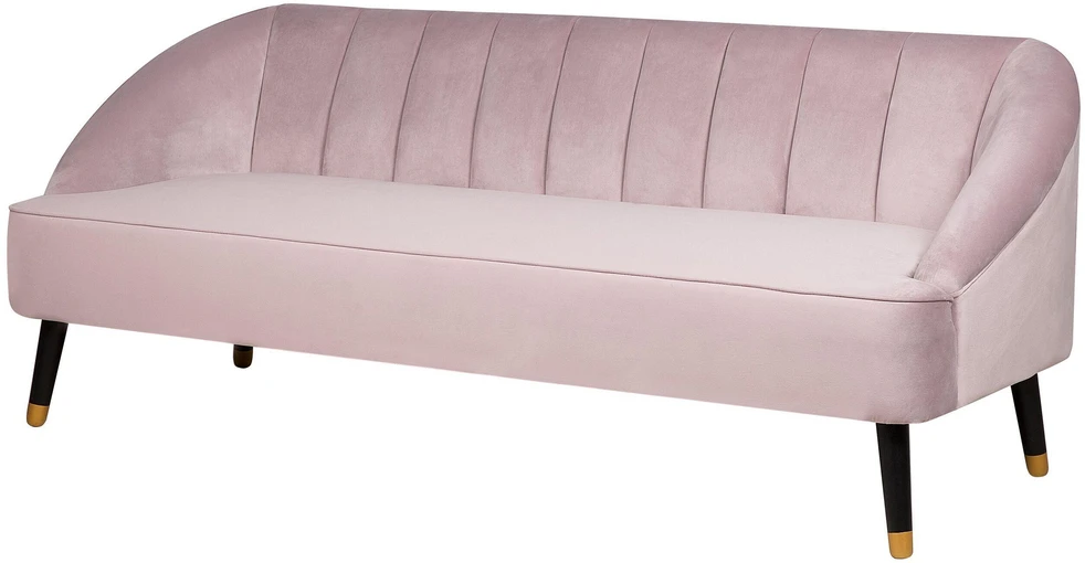 Beliani Trivietė sofa ALSVAG veliūrinė, rožinė