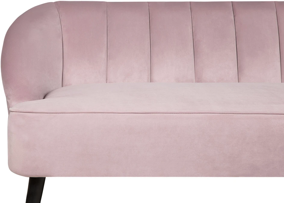 Beliani Trivietė sofa ALSVAG veliūrinė, rožinė
