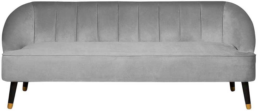 Beliani Trivietė sofa ALSVAG veliūrinė šviesiai pilka