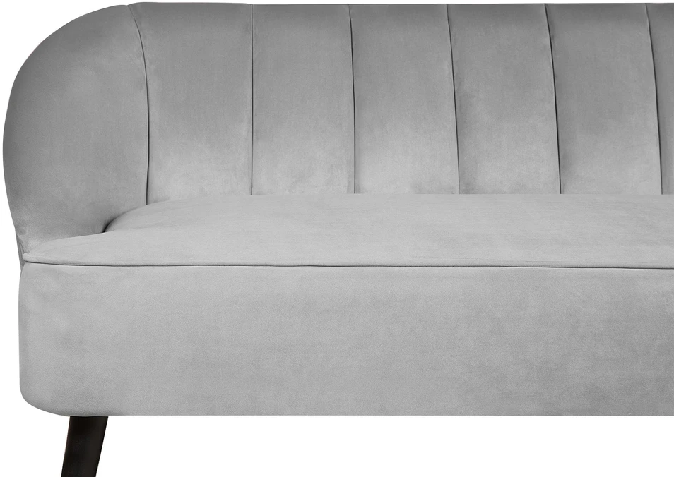 Beliani Trivietė sofa ALSVAG veliūrinė šviesiai pilka