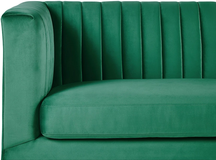 Beliani Trivietė sofa ARVIKA aksominė žalia