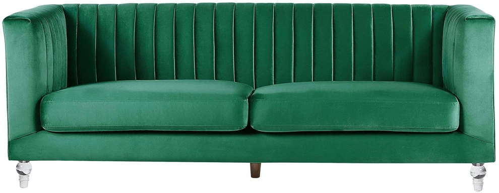 Beliani Trivietė sofa ARVIKA aksominė žalia