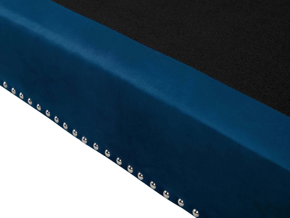 Beliani Trivietė sofa AVALDSENES velvetinė, tamsiai mėlyna