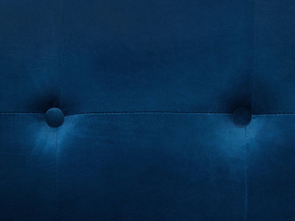 Beliani Trivietė sofa AVALDSENES velvetinė, tamsiai mėlyna
