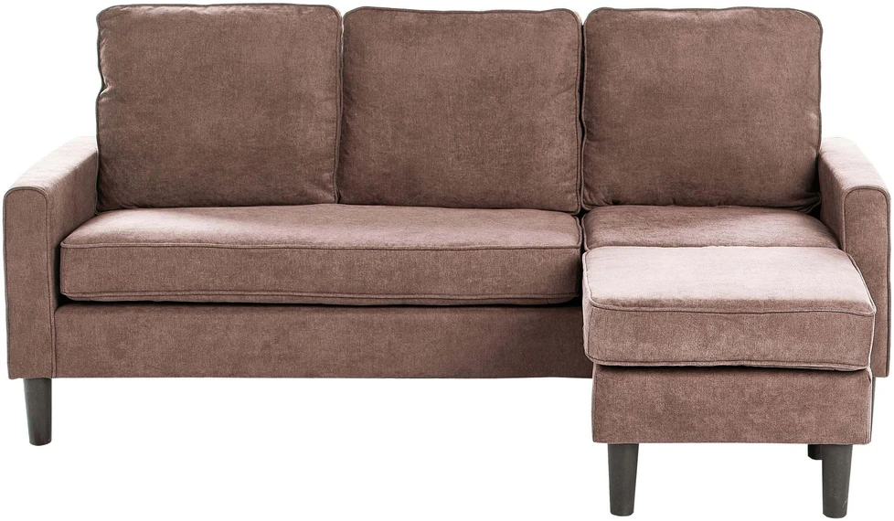 Beliani Trivietė sofa AVESTA, ruda, su otomanu