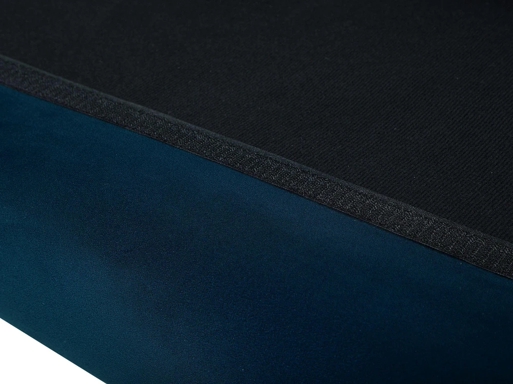 Beliani Trivietė sofa BODO, veliūras, tamsiai mėlyna