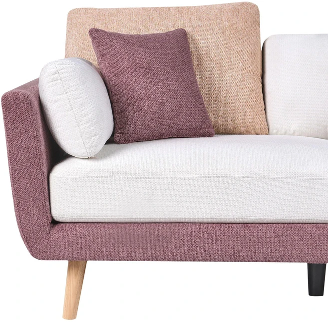Beliani Trivietė sofa BOLGA rožinė