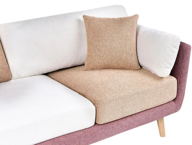 Beliani Trivietė sofa BOLGA rožinė