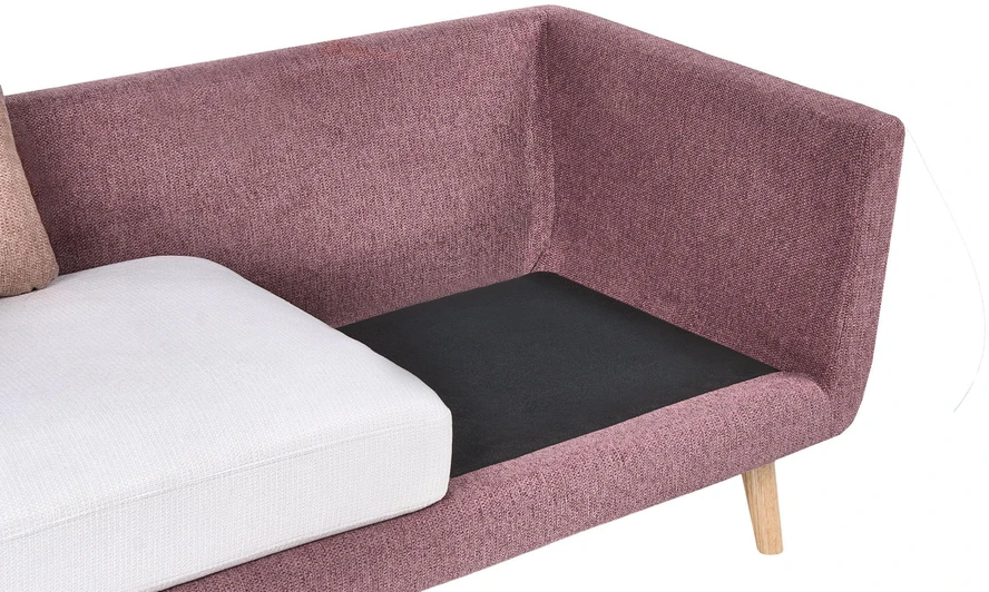 Beliani Trivietė sofa BOLGA rožinė