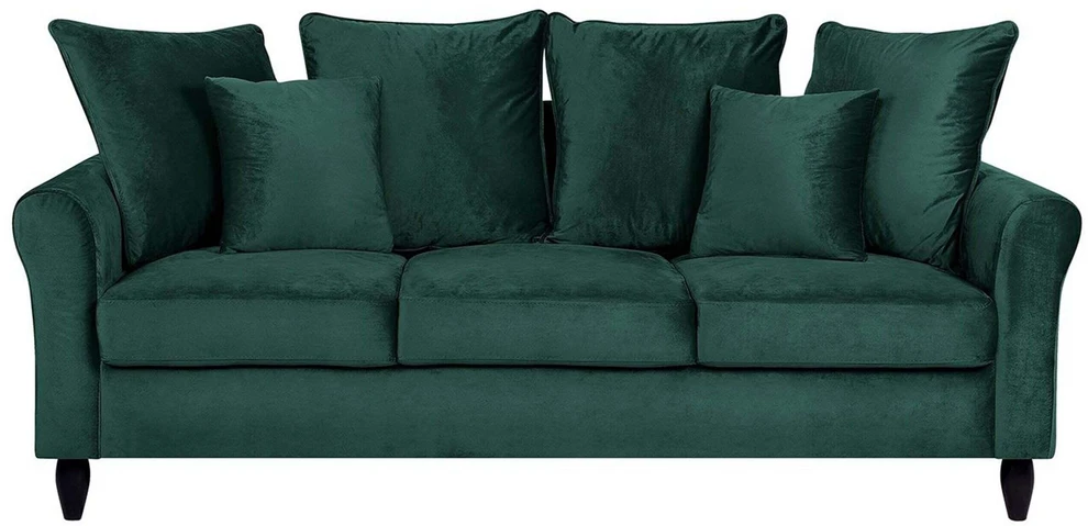 Beliani Trivietė sofa BORNHOLM, veliūras, tamsiai žalia