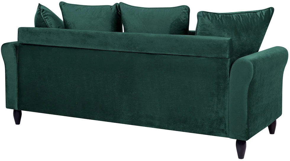 Beliani Trivietė sofa BORNHOLM, veliūras, tamsiai žalia