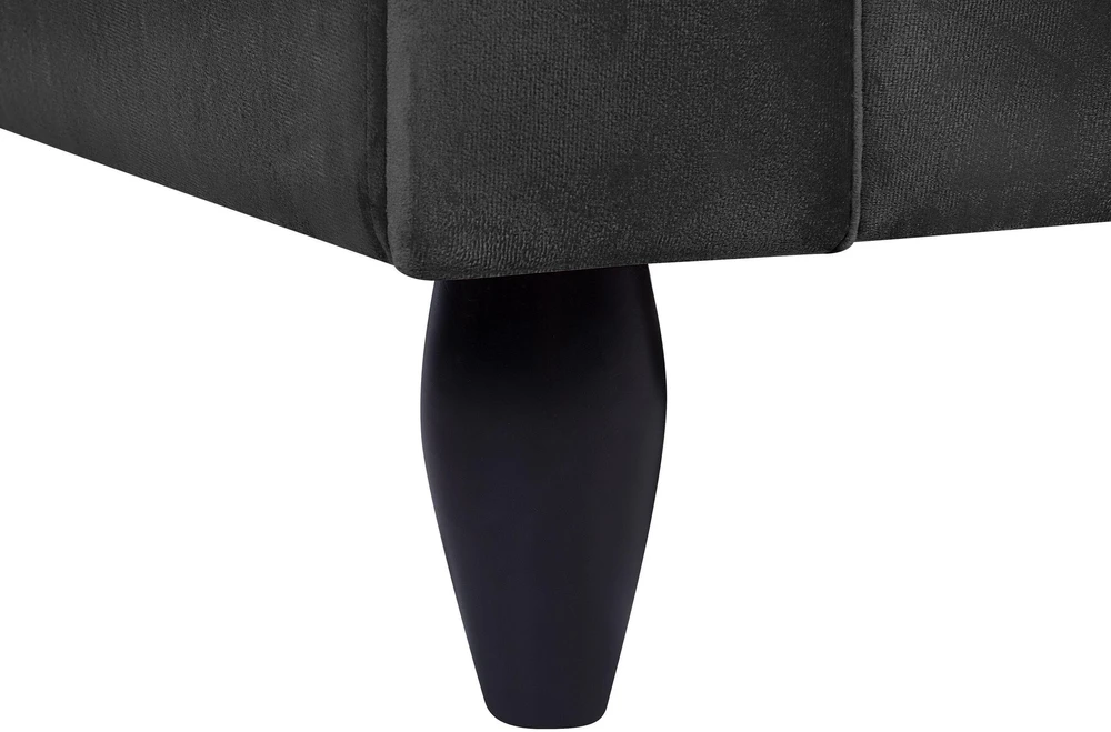 Beliani Trivietė sofa BORNHOLM, veliūrinė, juoda