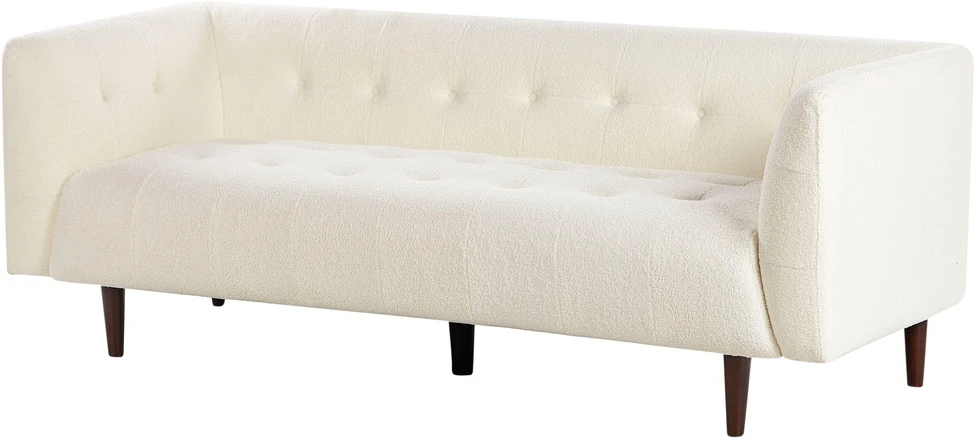 Beliani Trivietė sofa BYSKE Bouclé, balta