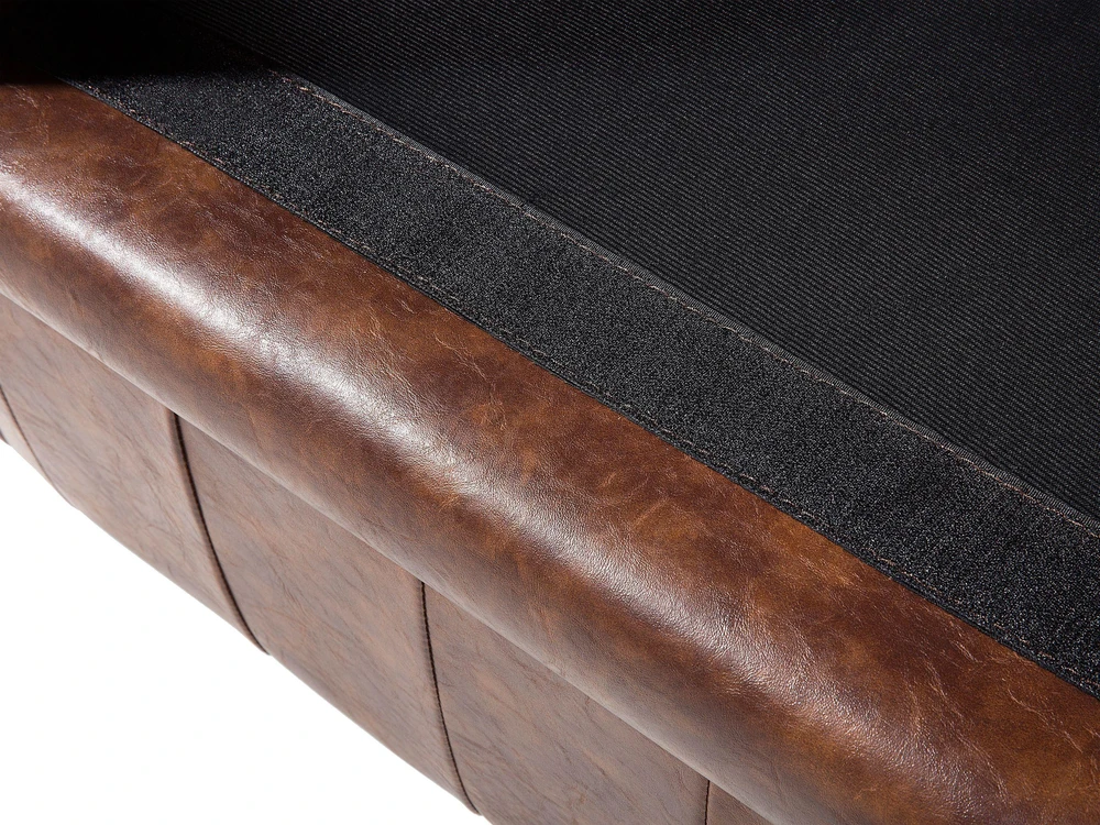 Beliani Trivietė sofa CHESTERFIELD dirbtinė oda aukso ruda