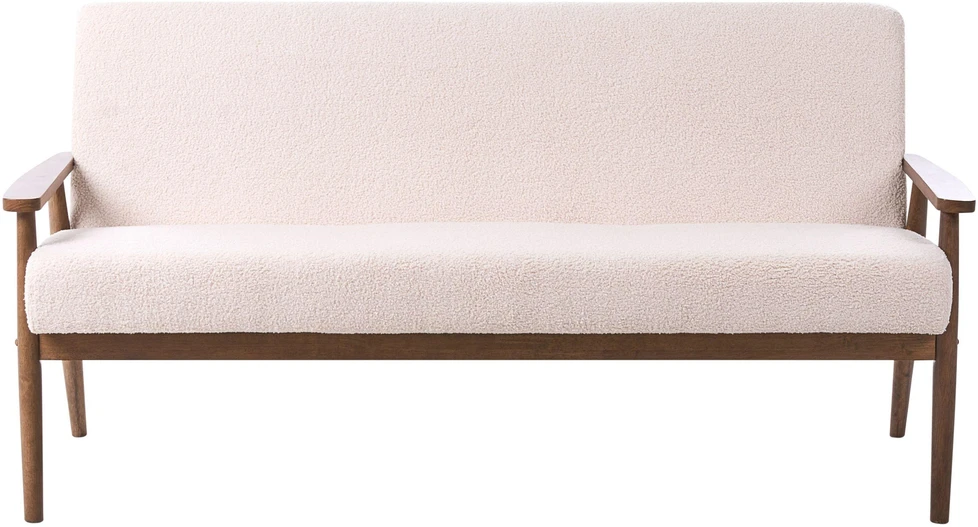 Beliani Trivietė sofa ESRUM Boucle tamsiai ruda/smėlio spalvos