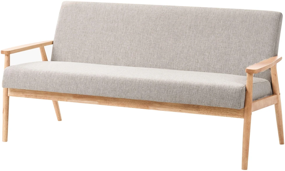 Beliani Trivietė sofa ESRUM šviesiai ruda / pilka