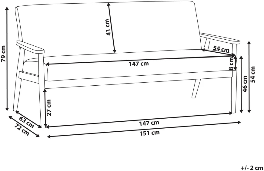 Beliani Trivietė sofa ESRUM tamsiai ruda / žalia