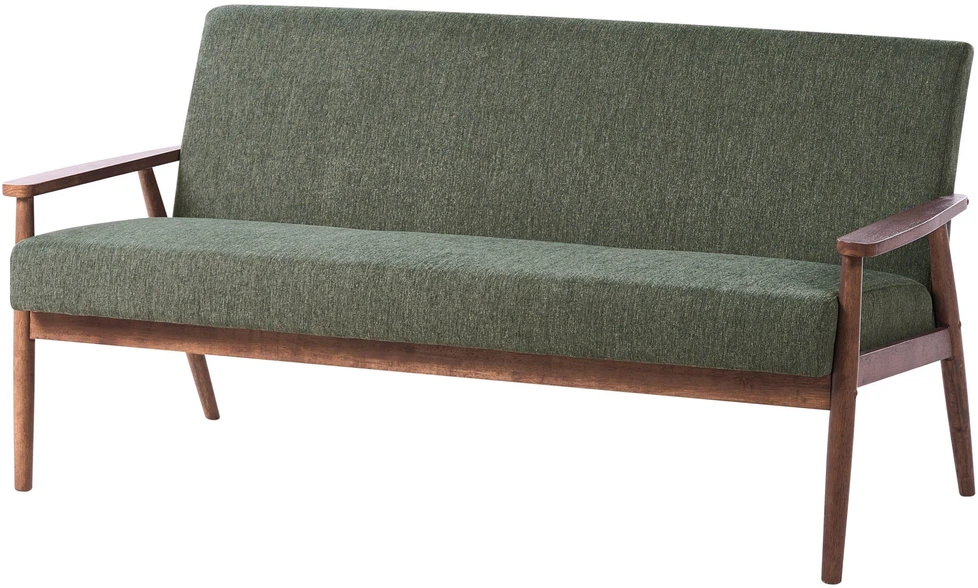 Beliani Trivietė sofa ESRUM tamsiai ruda / žalia