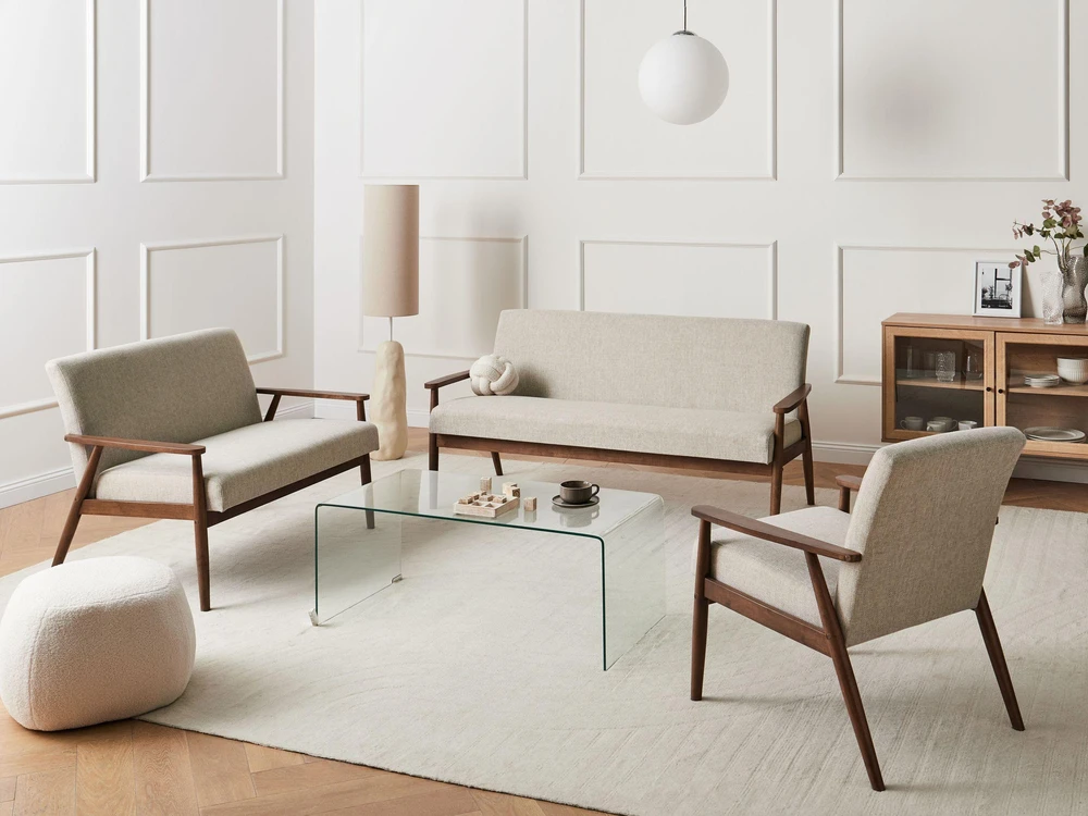 Beliani Trivietė sofa ESRUM tamsiai ruda/pilka