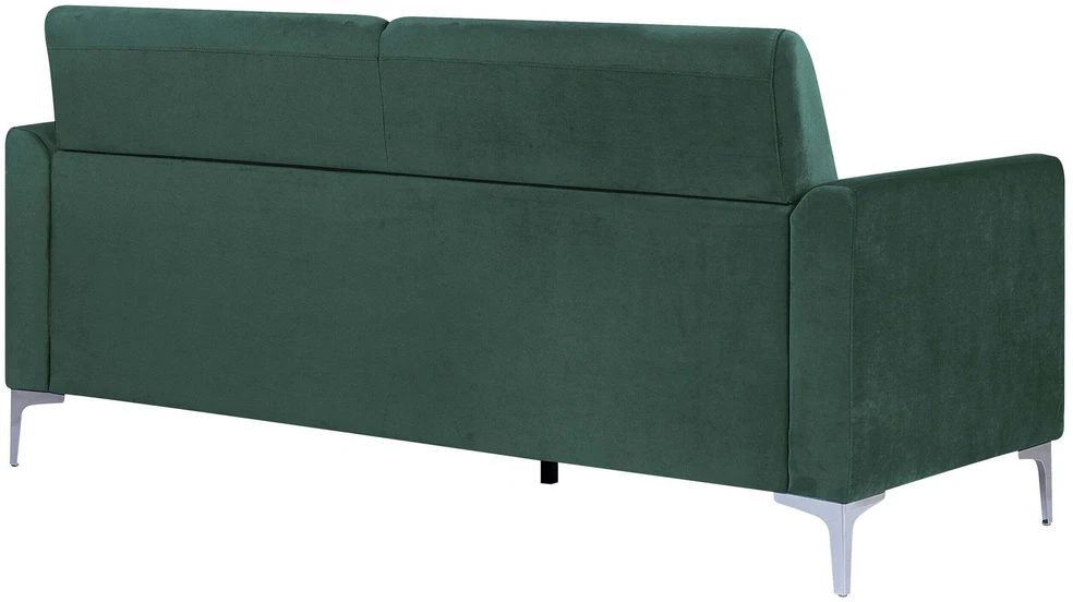 Beliani Trivietė sofa FENES, veliūras, tamsiai žalia