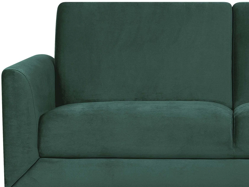 Beliani Trivietė sofa FENES, veliūras, tamsiai žalia