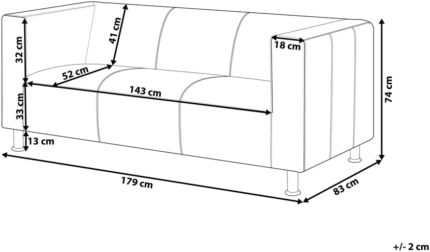 Beliani Trivietė sofa FLORO, šenilas, balta
