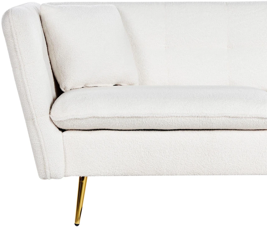Beliani Trivietė sofa FREDERICA, bouclé audinys, balta