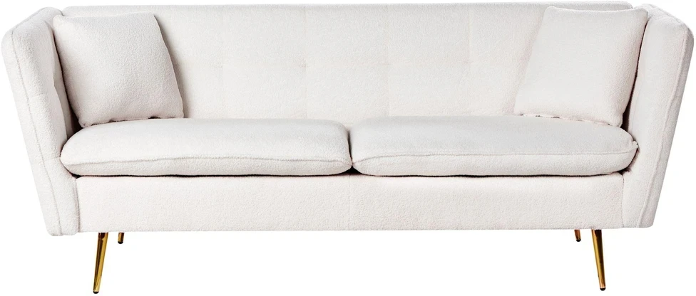 Beliani Trivietė sofa FREDERICA, bouclé audinys, balta