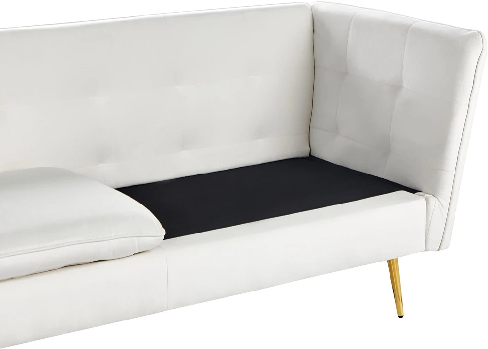 Beliani Trivietė sofa FREDERICA, veliūras, kreminė balta