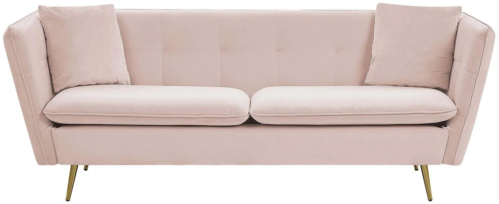 Beliani Trivietė sofa FREDERICA veliūrinė rožinė