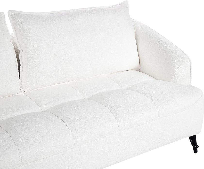 Beliani Trivietė sofa HOBRO, balta, bouclé audinys