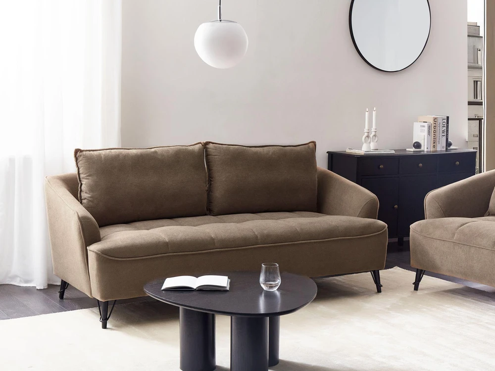 Beliani Trivietė sofa HOBRO šviesiai ruda