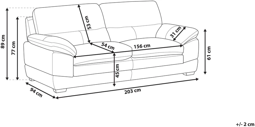 Beliani Trivietė sofa HORTEN Natūrali oda Auksinė ruda