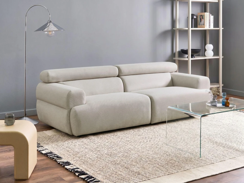 Beliani Trivietė sofa HOVDEN, kreminė balta