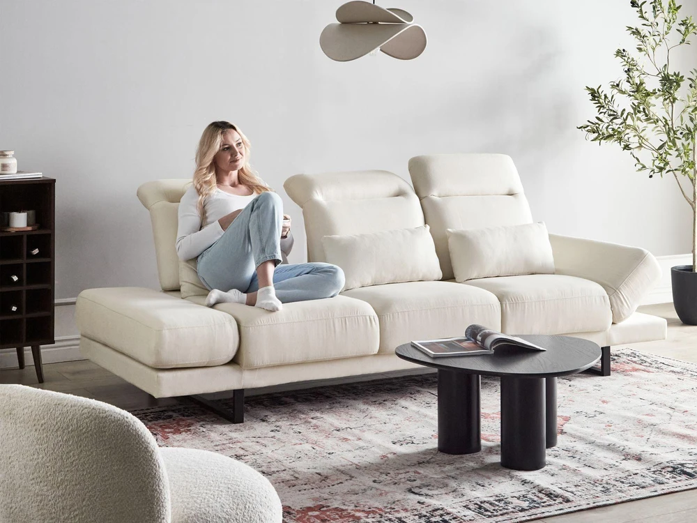Beliani Trivietė sofa IKAST, kreminė