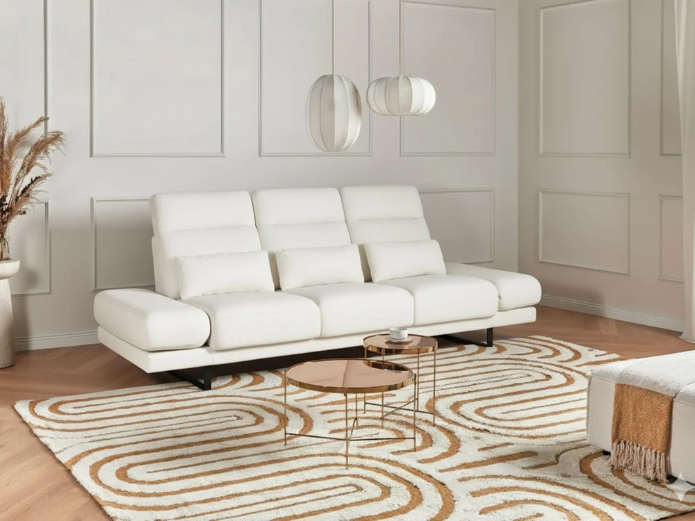 Beliani Trivietė sofa IKAST, kreminė