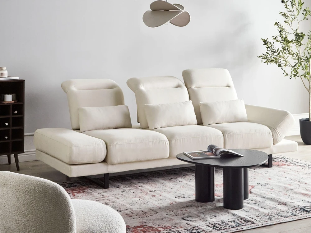 Beliani Trivietė sofa IKAST, kreminė