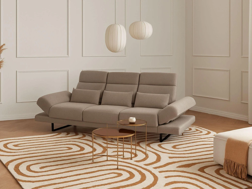 Beliani Trivietė sofa IKAST smėlio ir pilkos spalvos