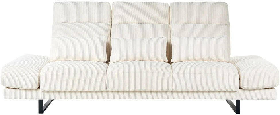 Beliani Trivietė sofa IKAST, velvetinis audinys, šviesiai smėlio spalvos