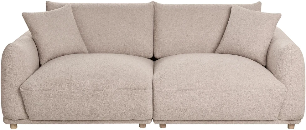 Beliani Trivietė sofa JUBEK, boucle, smėlio spalvos