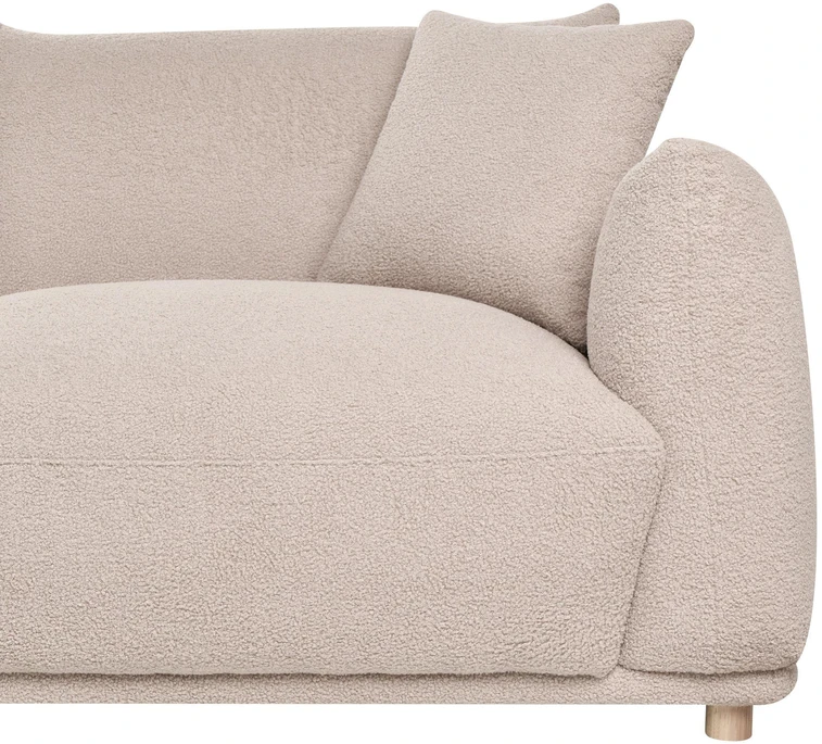 Beliani Trivietė sofa JUBEK, boucle, smėlio spalvos