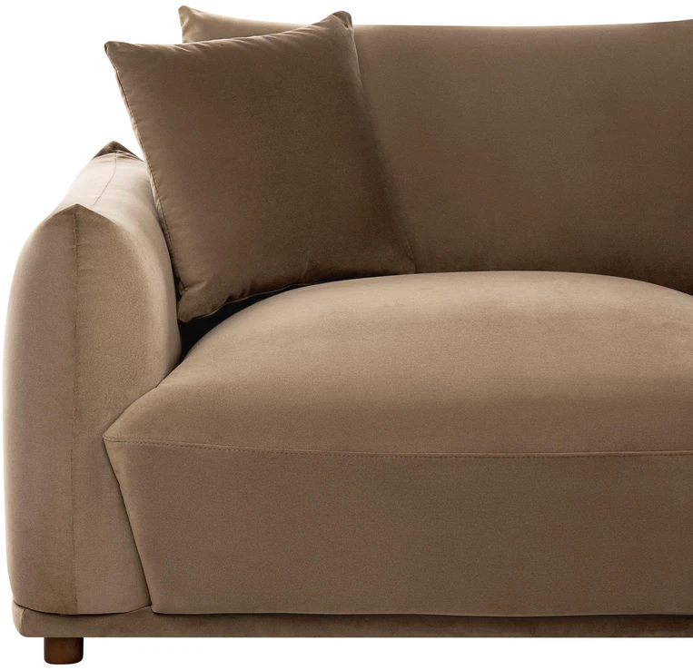 Beliani Trivietė sofa JUBEK, ruda, veliūrinė