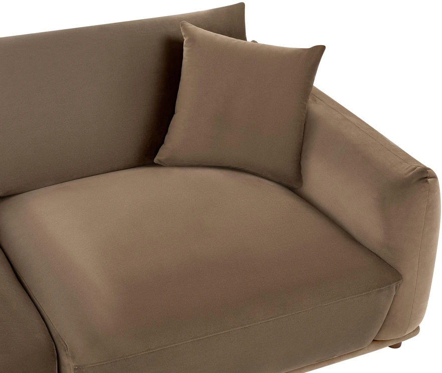 Beliani Trivietė sofa JUBEK, ruda, veliūrinė