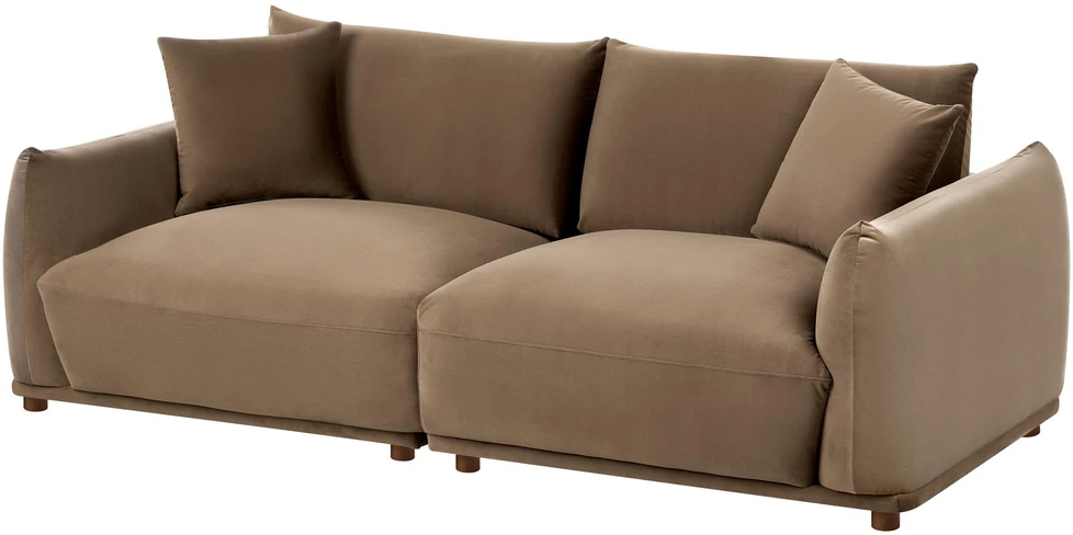 Beliani Trivietė sofa JUBEK, ruda, veliūrinė