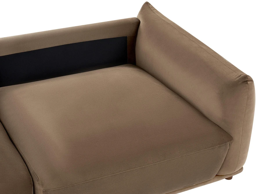 Beliani Trivietė sofa JUBEK, ruda, veliūrinė